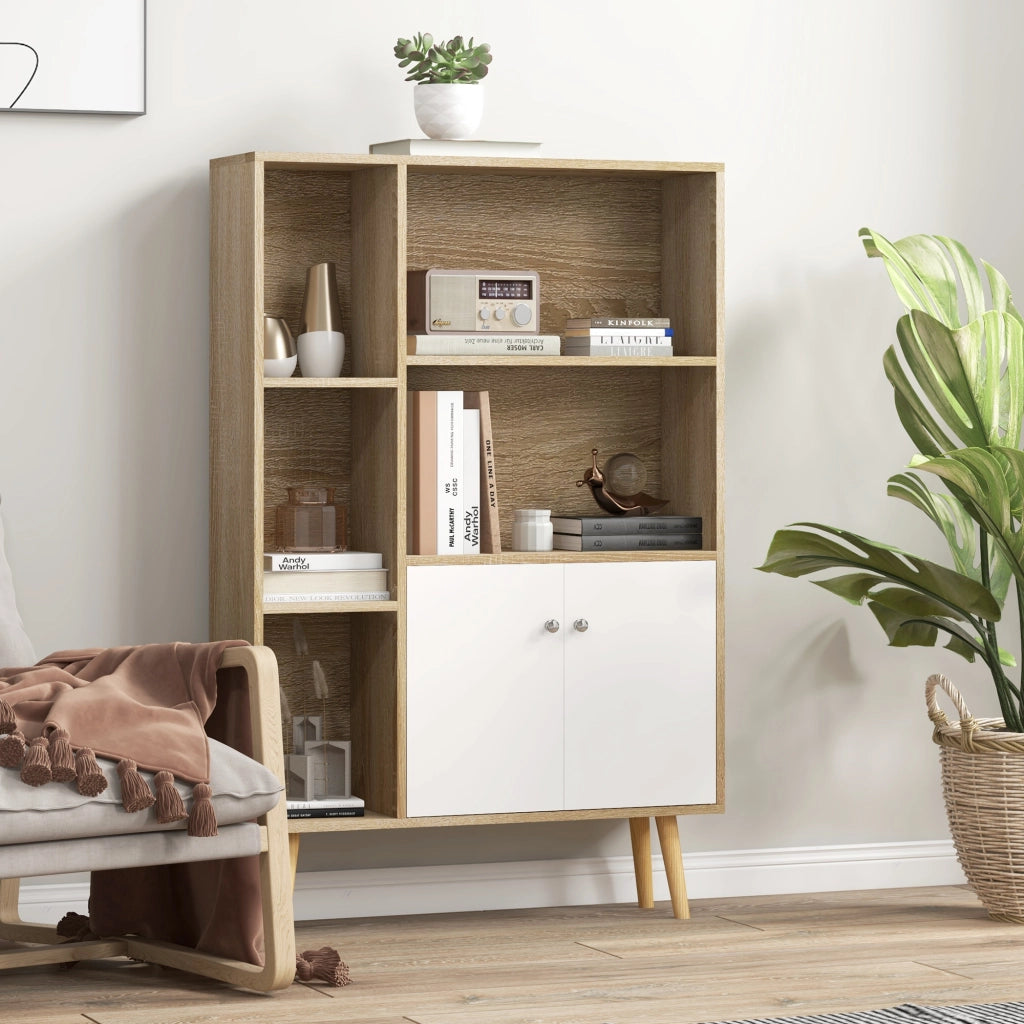 Libreria scandinava ¨C zephmum ¨C bianco 5 ripiani 80x24x123 cm