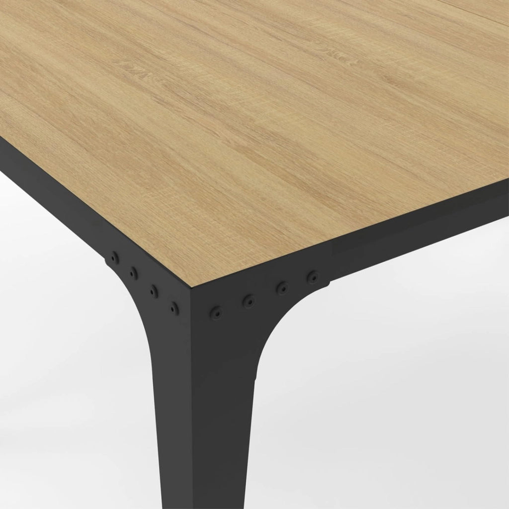 Tavolo da pranzo rettangolare NELLY 8 persone legno e nero design industriale 150 cm