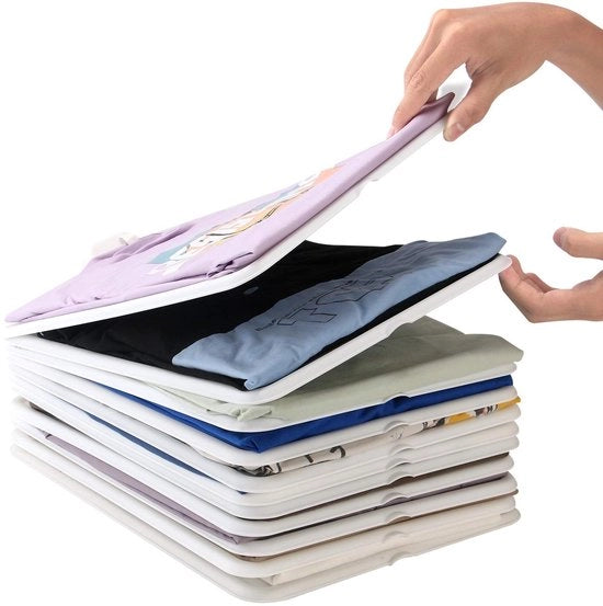 Organizzatore di magliette stapelabile, organizzatore di maglietta di magazzino stapelabile, robusto, impermeabile e anticrespo (lotto da 20)