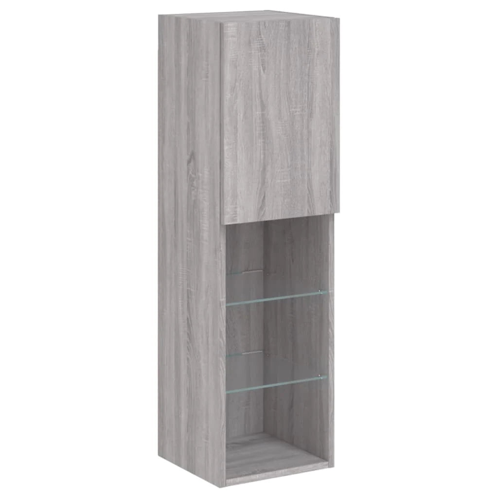 Set di mobili credenza credenza TV soggiorno camera da letto parete soggiorno x 7 pezzi e luci LED sonoma grigio 02_0025367