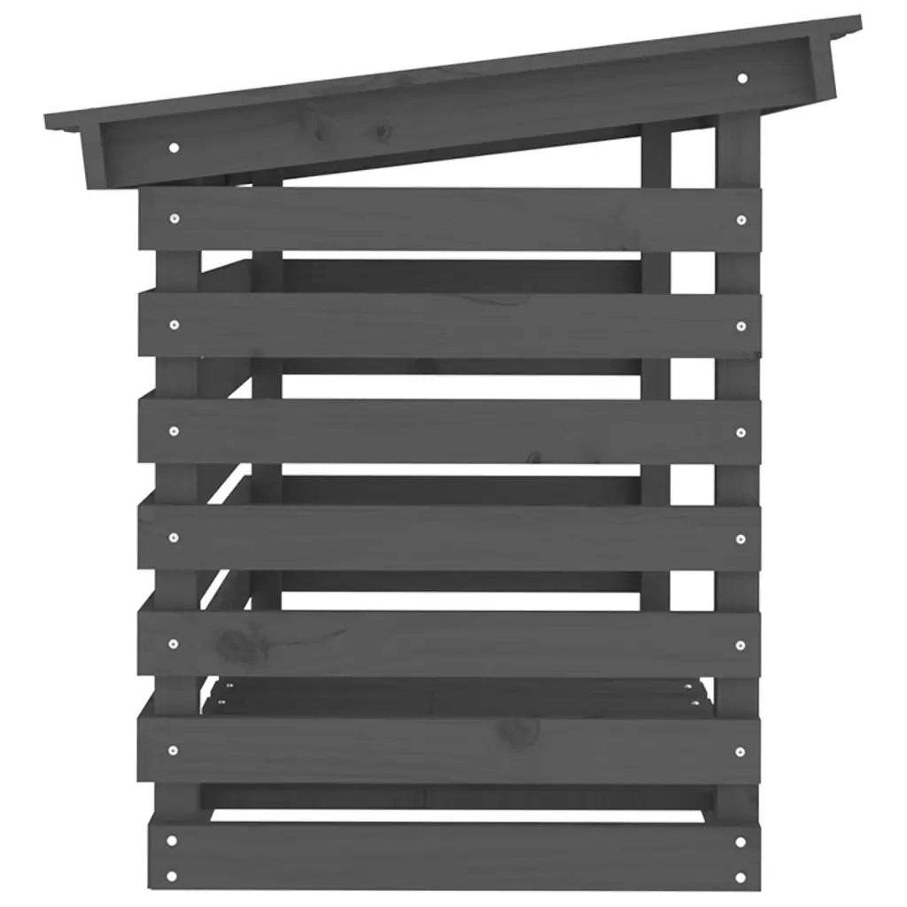 Portalegna Grigio 108x73x79 cm in Legno Massello di Pino cod mxl 61623