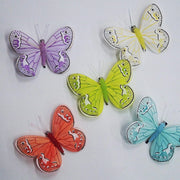Trade Shop - Set 6 Pezzi Molletta Mollettina Farfalla 10cm Farfalle Bomboniere Biglietti -