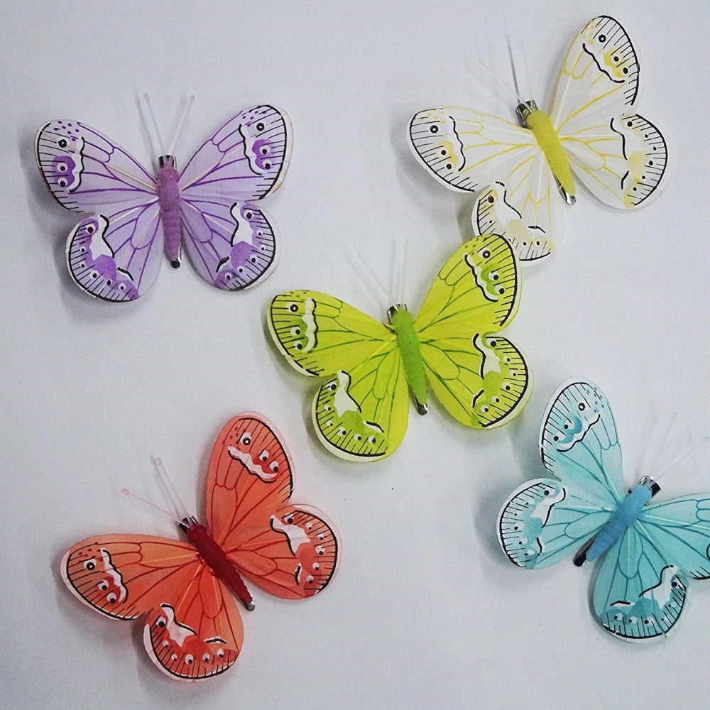 Trade Shop - Set 6 Pezzi Molletta Mollettina Farfalla 10cm Farfalle Bomboniere Biglietti -