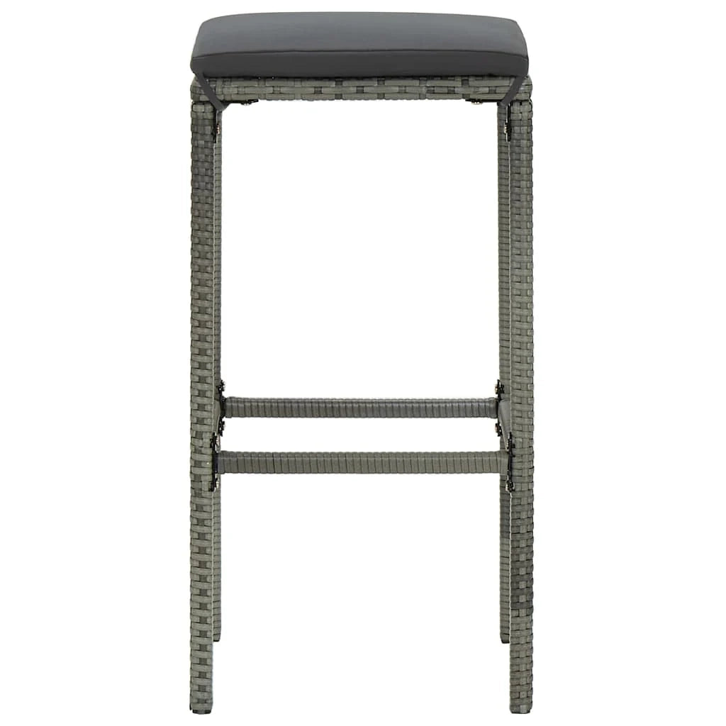 Set da bar da giardino in 3 pezzi con cuscini in polyrattan grigio 02_0013365