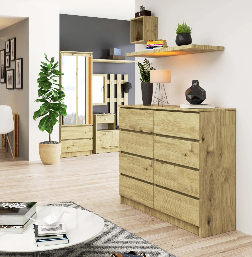 Cassettiera AKORD K120 Quercia Artisan 120 cm 8 cassetti 120x40x99 cm