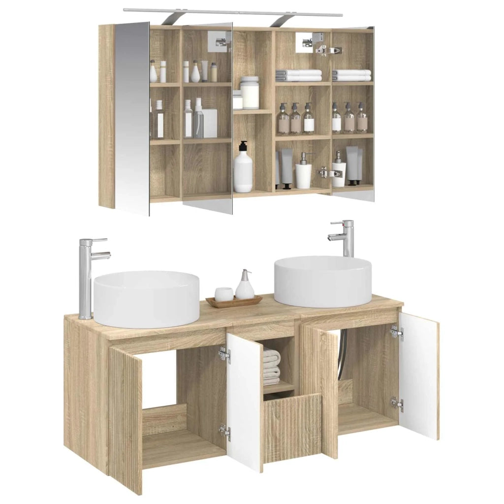 Set di Armadi da Bagno 4 pcs Rovere Sonoma 100 x 14,5 x 70 cm 3406577