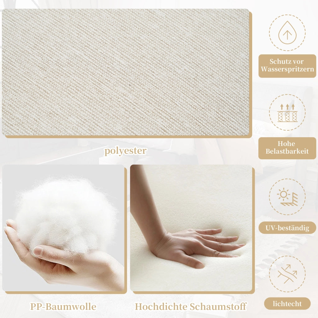 Set da giardino 3 posti con sdraio - Zephmum - Beige con braccioli pieghevoli