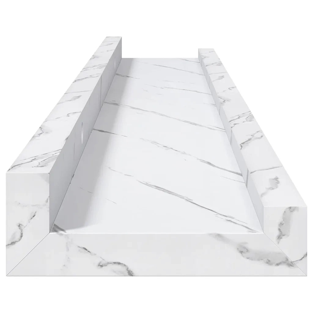 Scaffale da parete 4 pcs Marmo Bianco 60 x 9 x 3 cm