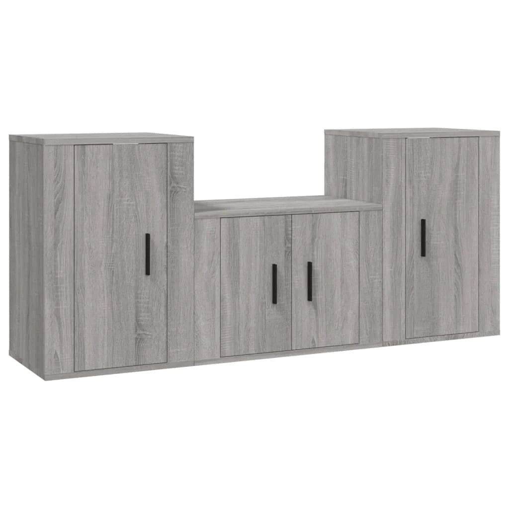 Set di mobili in legno ingegnerizzato Sonoma da 3 pezzi (mobile credenza TV soggiorno camera da letto salotto) - 02_0024634
