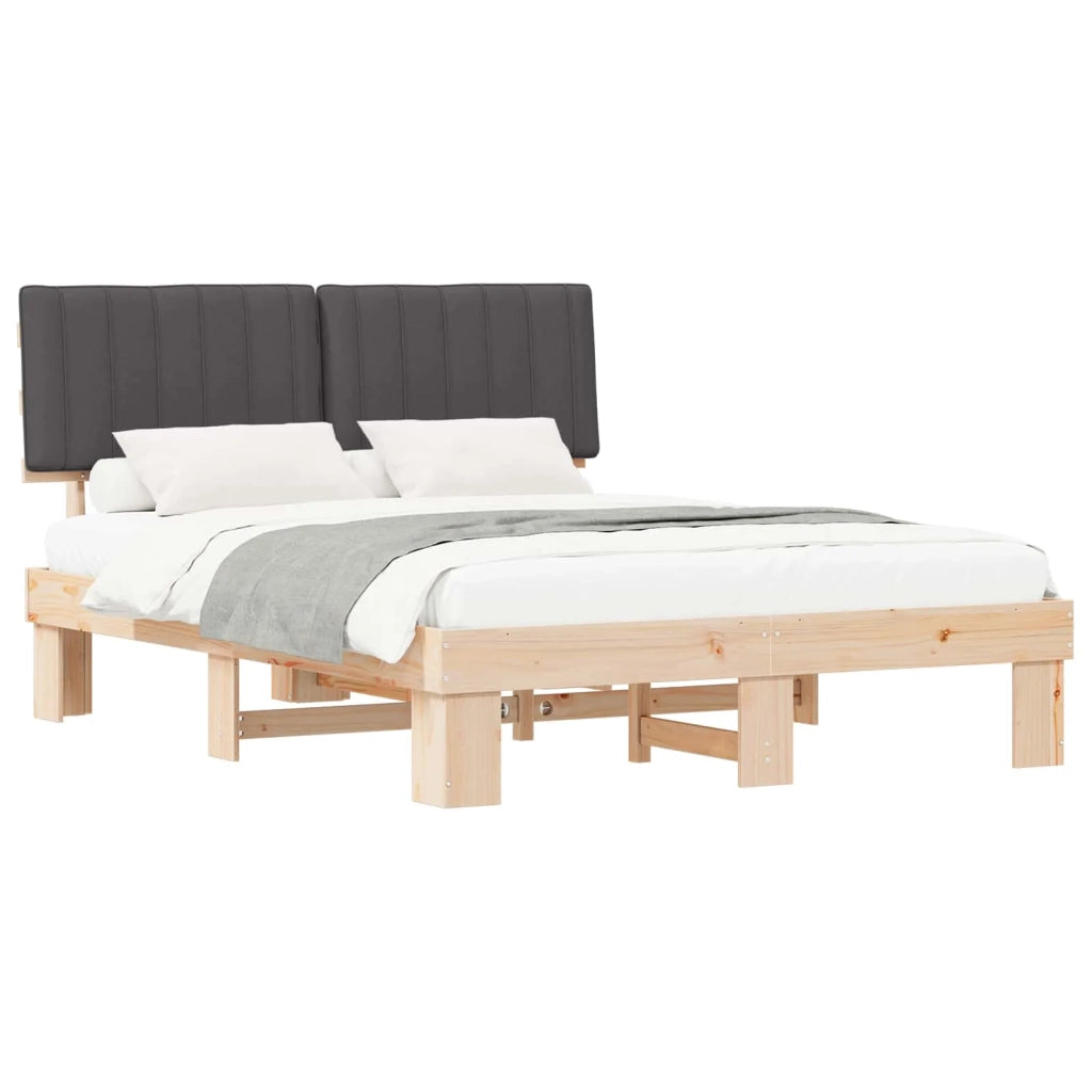 Letto con Testiera Rivestita Grigio scuro 150 x 200 cm 877480