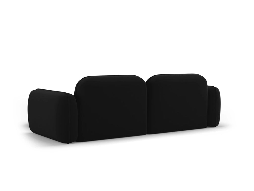 Cosmopolitan Design - Divano angolare modulare destro "Sydney" 3 posti in velluto nero 