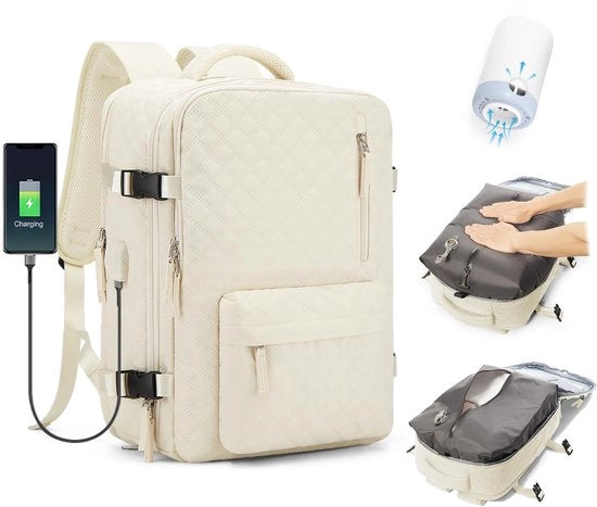 Borsa a vuoto a spalla per viaggiatori con sistema di compressione per viaggi, borsa a vuoto per viaggi con compressore impermeabile per uomini e donne