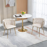 Set 2 sedie da pranzo - Xylo - velluto con gambe dorate