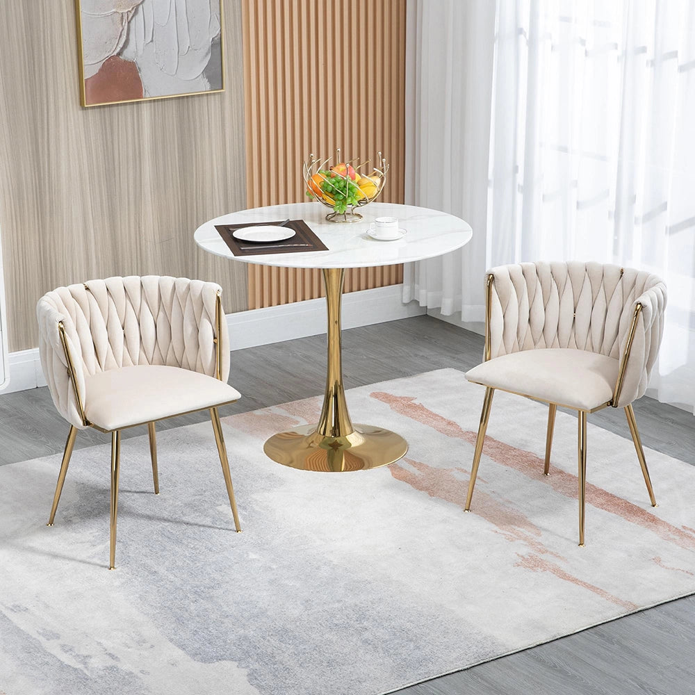 Set 2 sedie da pranzo - Xylo - velluto con gambe dorate