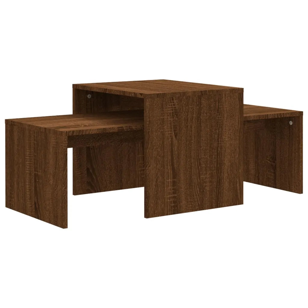 Set di Tavolini Rovere Marrone 100x48x40 cm Legno Multistrato cod mxl 9100
