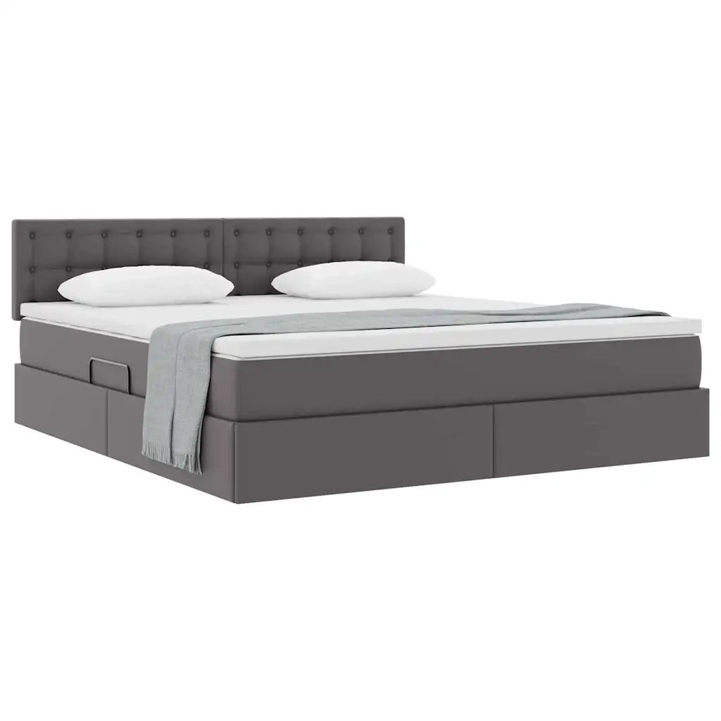 Letto con contenitore e materasso Grigio 180 x 200 cm 3370407