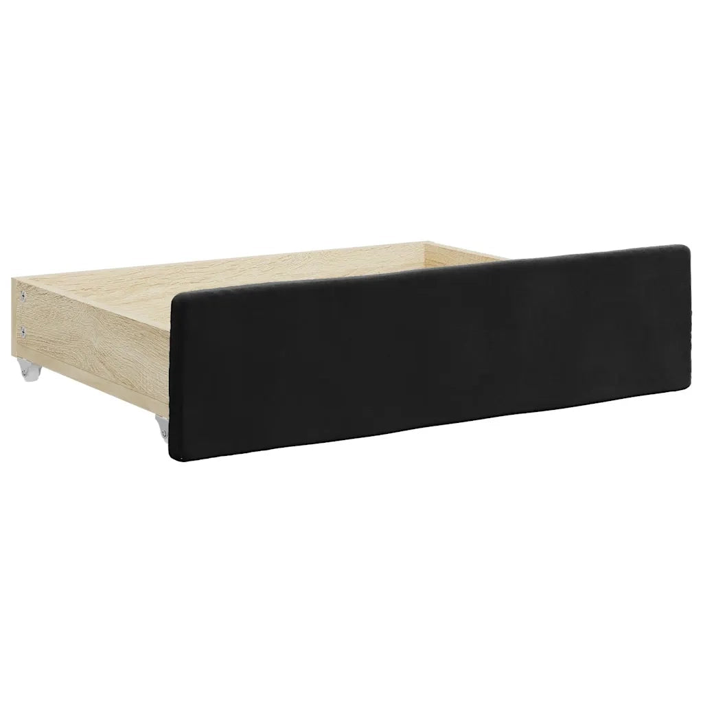 Cassetti da Letto 2 pz Neri in Legno Multistrato e Velluto CFW1329745