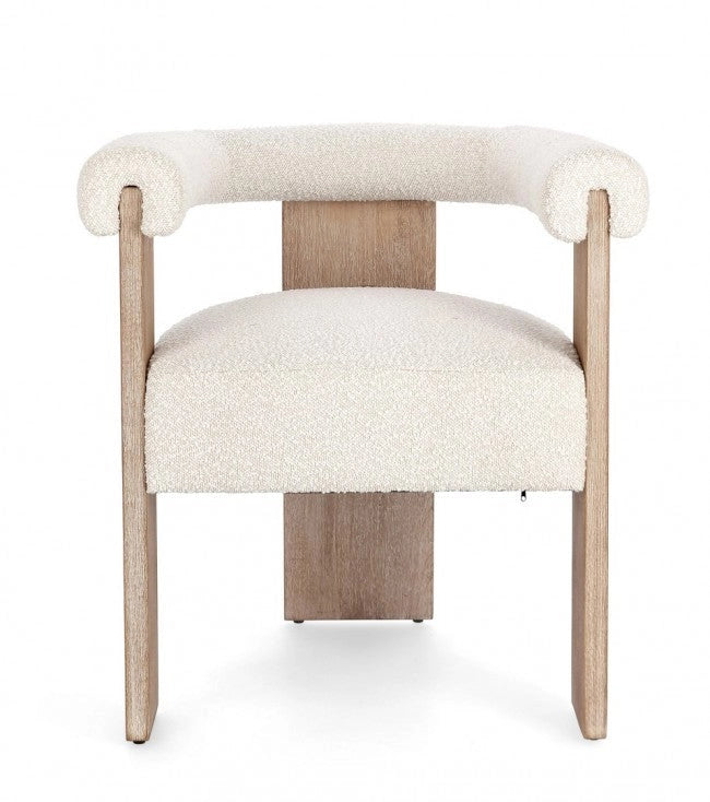 Sedia 70x60x71 cm Agape in Bouclè Naturale/Naturale