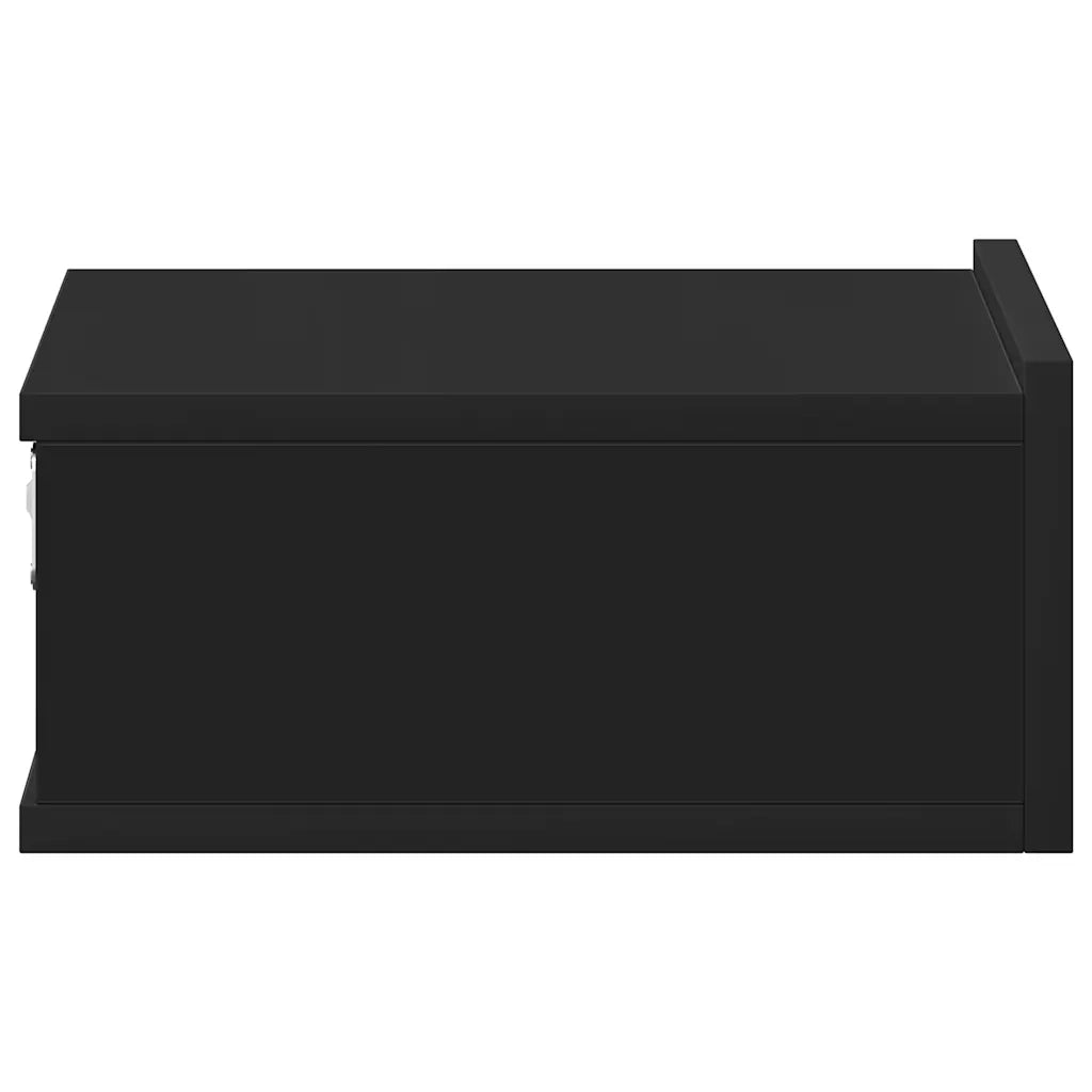Comodino Pensile Nero 40x30x15 cm in Legno Multistrato 800308