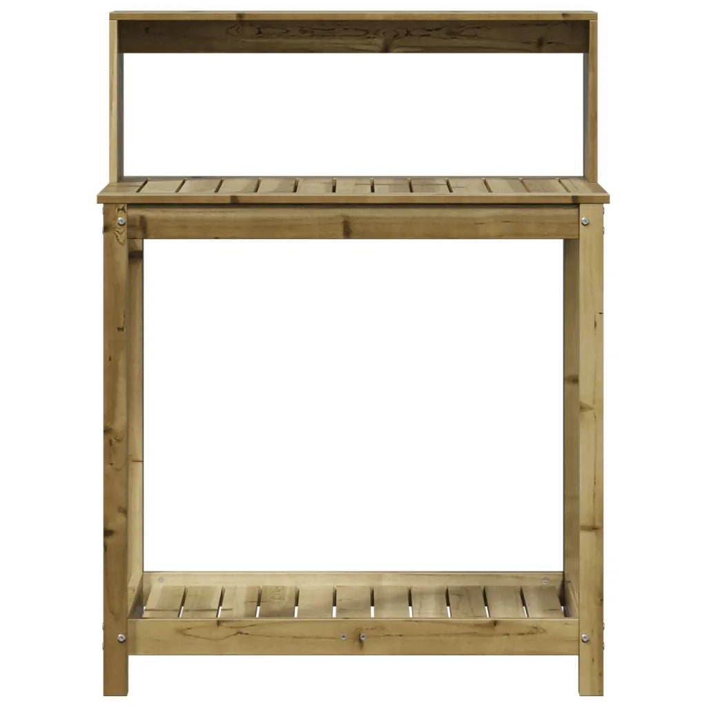 Tavolo Invaso con Ripiani 82,5x50x109,5cm Legno Impregnato Pino