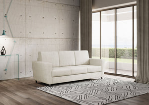 Divano 3 Posti 212x85x85 cm Yasel in Tessuto Latte