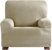 Copertura per divano elastica 1 posti Polyester-Lana Ecru 37 x 29 x 5 cm - Coprimaterasso per divani