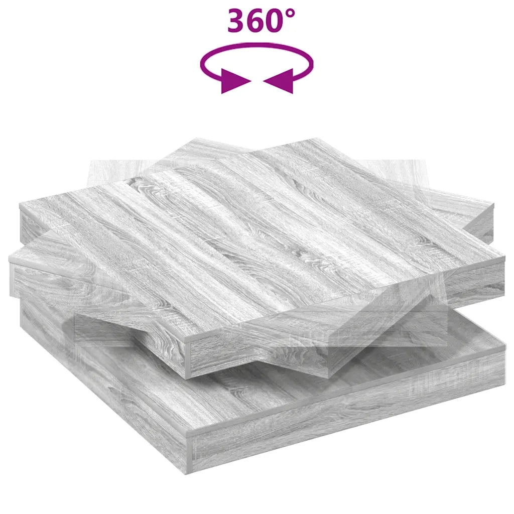 Tavolino da Caffè Girevole a 360 Gradi Grigio 90x90x34,5 cm 3321356