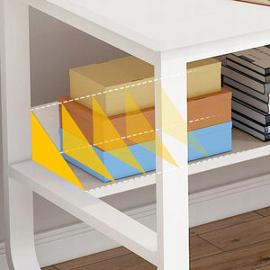 Scrivania per computer bianca in stile scandinavo per ragazzi con ripiani grandi 100 cm