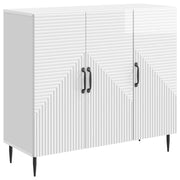Credenza Bianco Lucido 89 x 34,5 x 80 cm Legno ingegnerizzato