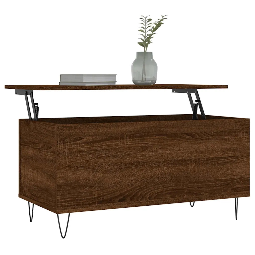 Tavolino Salotto Rovere Marrone 90x44,5x45 cm Legno Multistrato 830979