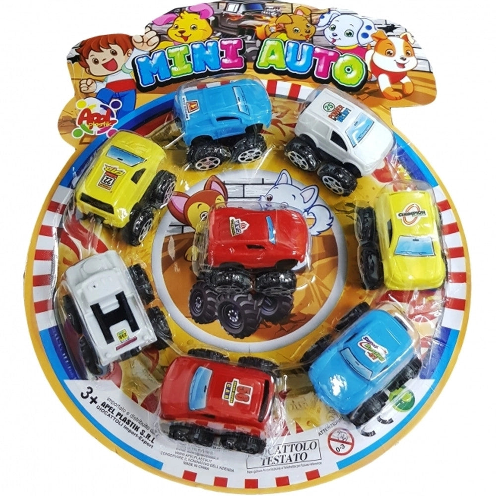 Trade Shop - Set 8 Mini Auto Jeep Miste Racer Macchina 4 Ruote Macchinine Bambini Giocattolo -