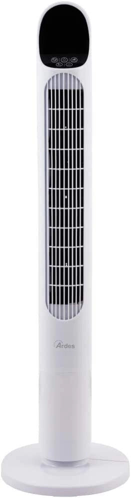 Ardes AR5T1000 Ventilatore a Torre Alta 100cm con Telecomando Timer e 3 Velocita' Oscillazione Automatica Bianco