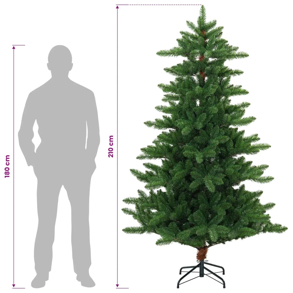 Albero di Natale artificiale 210 cm PVC e Metallo Verde 42056474