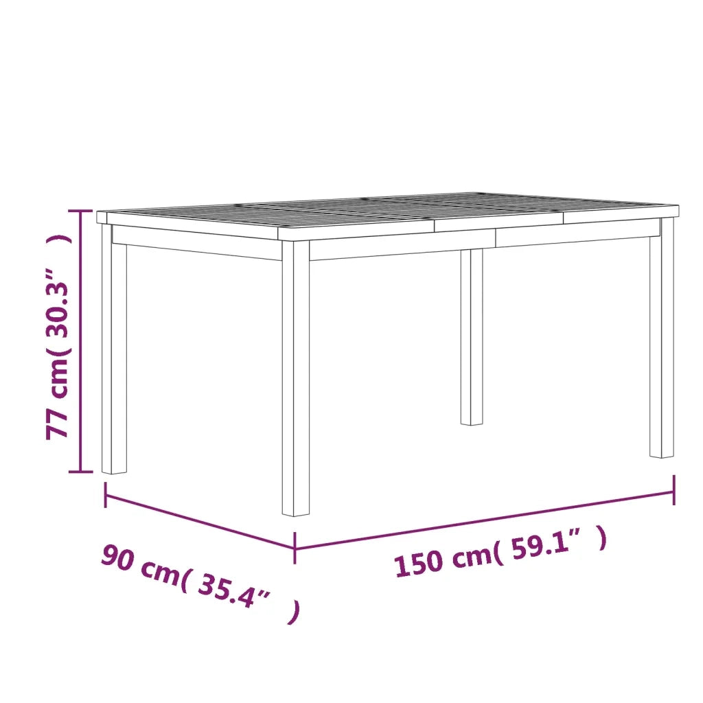 Set da Pranzo per Giardino 5 pz in Legno Massello di Teak 3157185