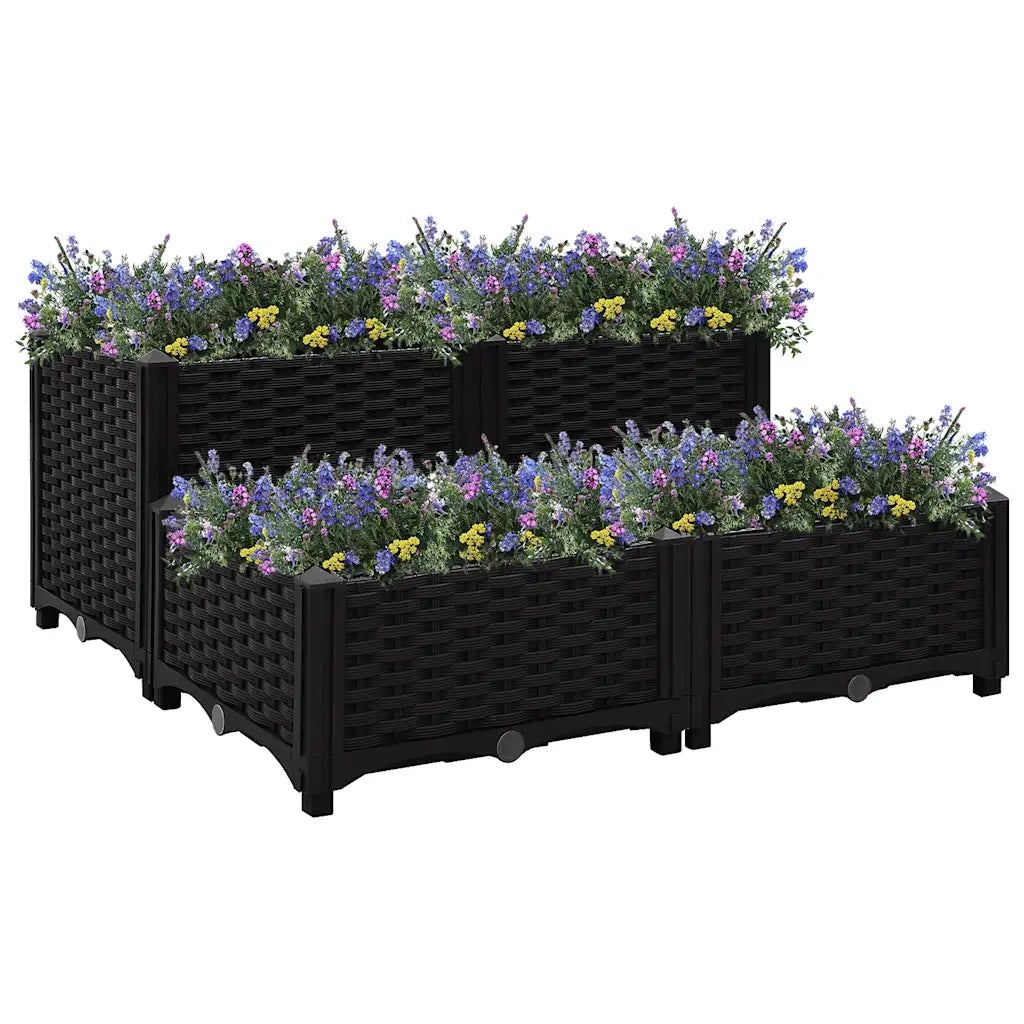 Fioriera | Cassetta per fiori | Vaso Rialzata 80x80x38 cm in Polipropilene