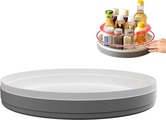 Piatto rotativo, ripiano multifunzionale, 360 gradi rotativo, grande capacità, facile accesso, adatto per il ripostiglio di bottiglie di erbe, cosmetici, frutta e snack.