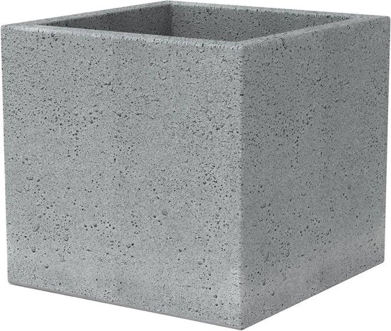 Contenitore per piante in plastica grigio (Stony Grey) 40 cm lungo 40 cm largo 33 cm alto 44 l di volume, C-Cube.