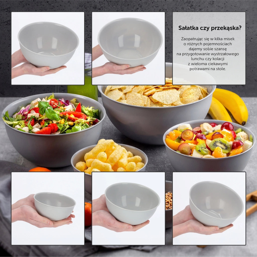 Ciotola da cucina in plastica KADAX 0,5 l, ciotola per macedonia piccola universale 13 cm