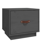 Comodino | Armadio da Notte | Mobiletto da notte Grigio 40x34x35 cm in Legno Massello di Pino