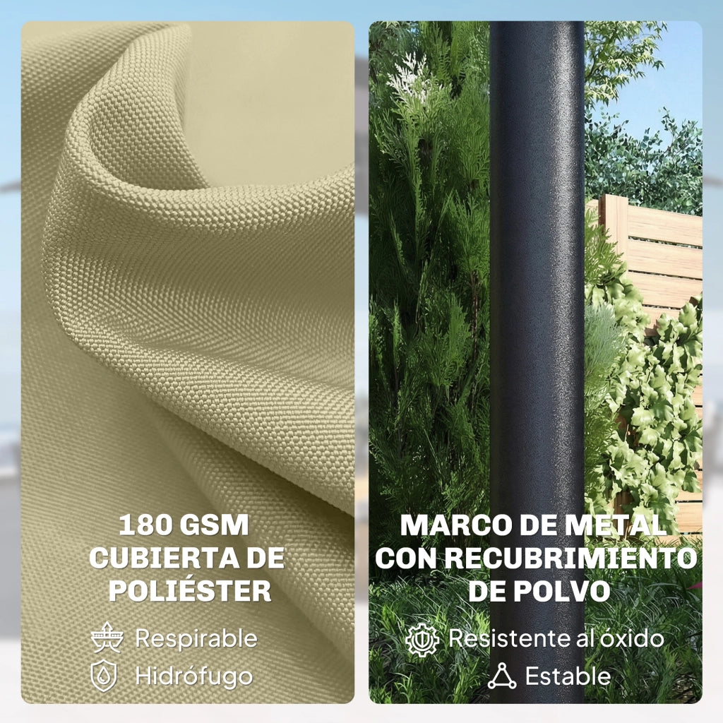 Ombrellone da Giardino 4x2 m ¨C Minimal ¨C Beige con Luci LED UPF50+
