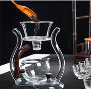Set di Tè Magnetico Rotante Resistente al Calore con Bollitore in Vetro e 6 Tazze