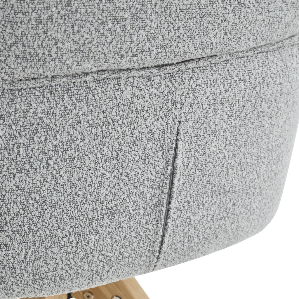 SEDIA Girevole 360° Set da 2 pezzi 85 cm Tessuto grigio e legno massello
