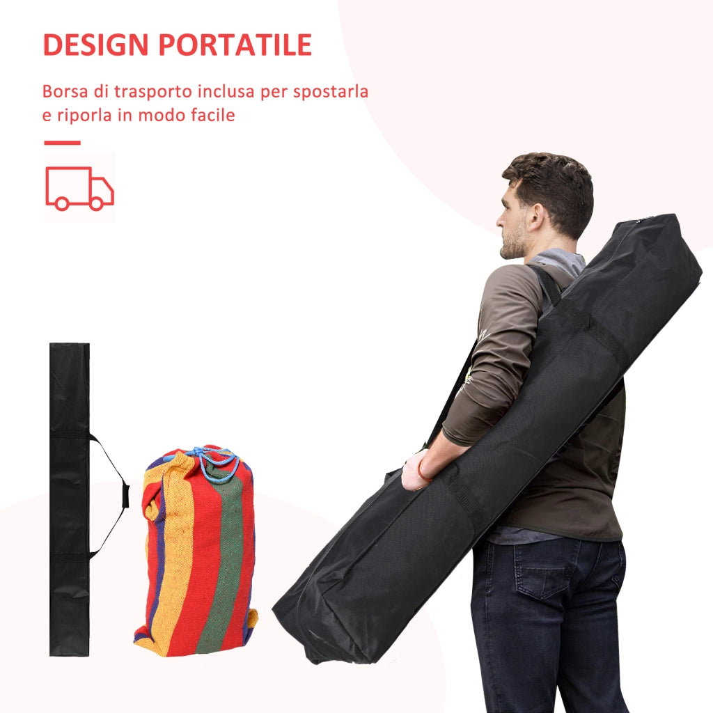 Easycomfort Amaca da Giardino Autoportante con Struttura in Acciaio e Cotone Multicolor, Custodia Inclusa