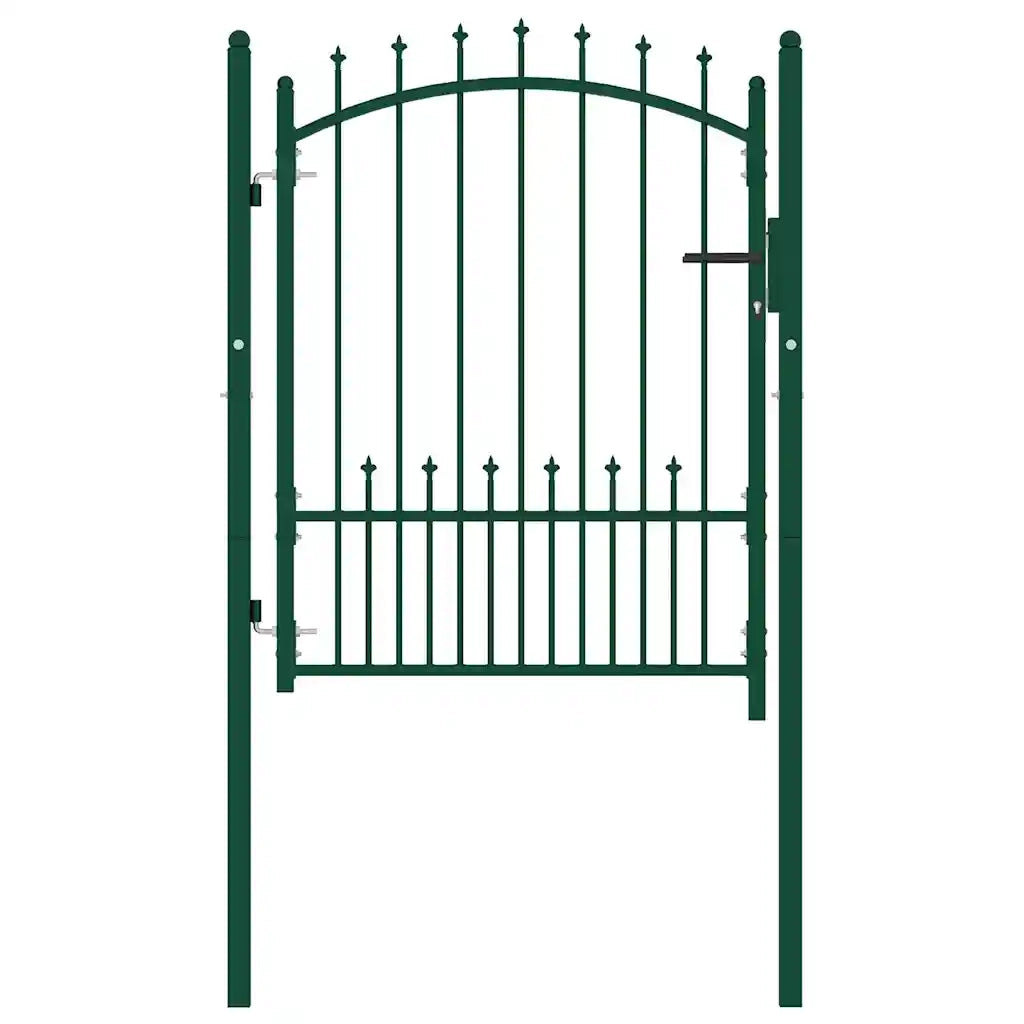 Cancello per recinzione Emmen con punte in acciaio 104x109,5 cm verde 146394
