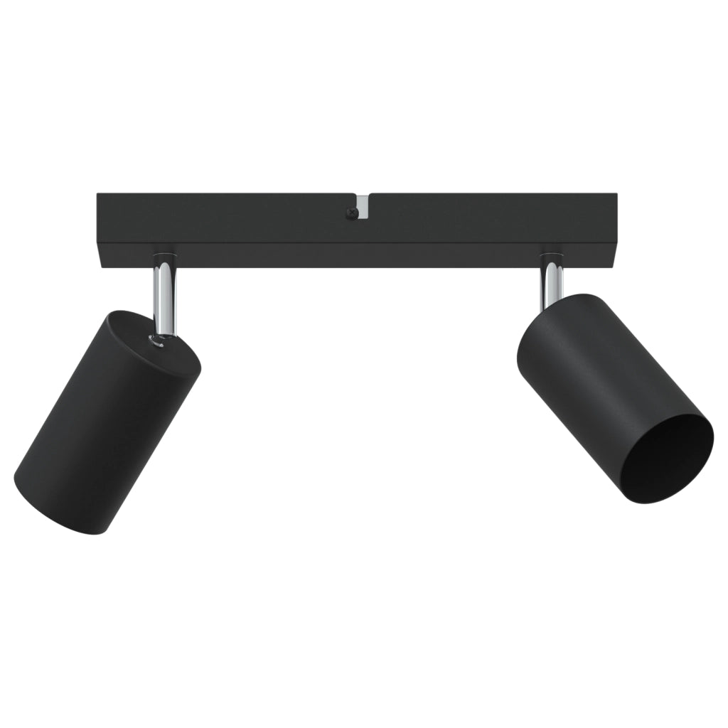 Faretto da soffitto regolabile a due vie nero GU10