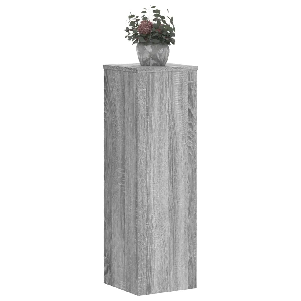 Supporti per Piante 2 pz Grigio 25x25x80 cm in Multistrato