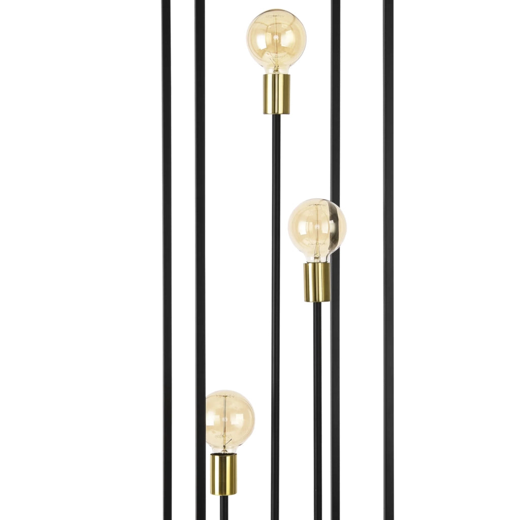 Lampada da terra in metallo nero con attacco E27 140 cm 03_0002455