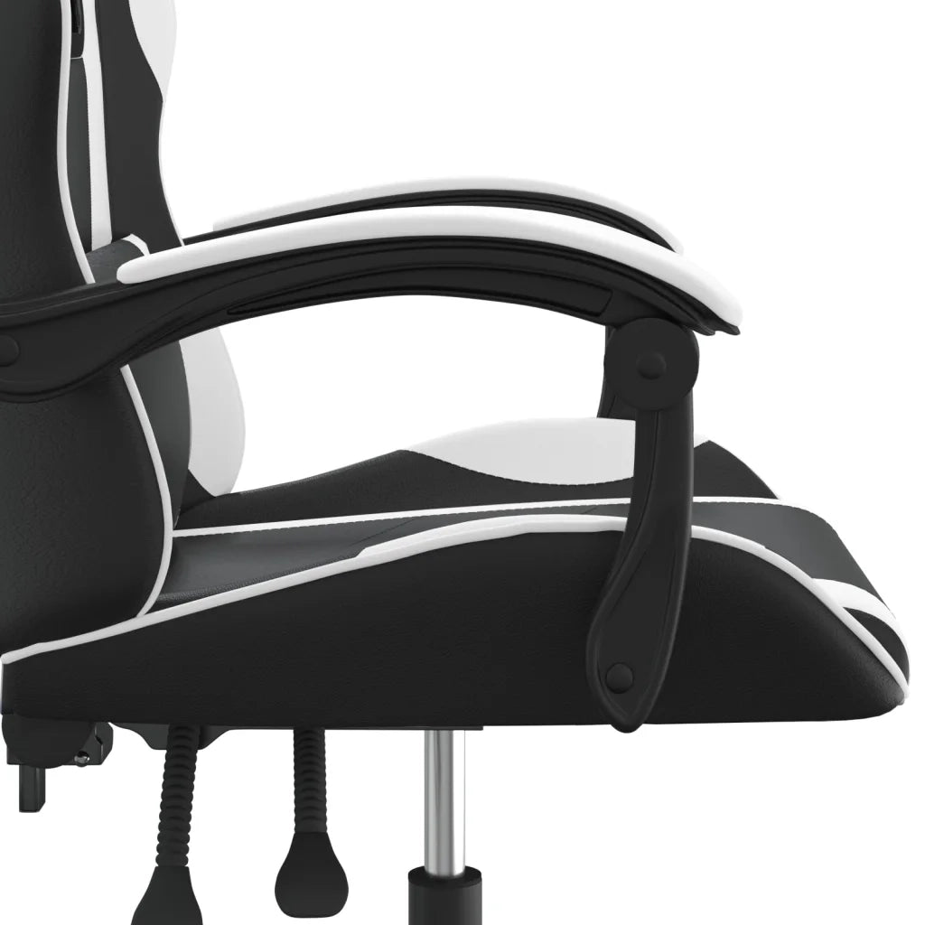 Sedia da Gaming Girevole Nero e Bianco in Similpelle 349572