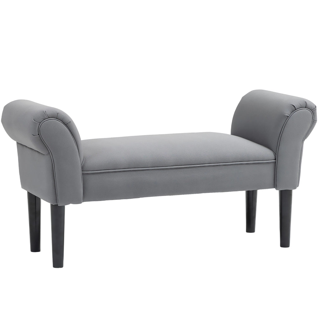 PANCA Imbottita 102 x 36 x 51 cm Grigio scuro MDF