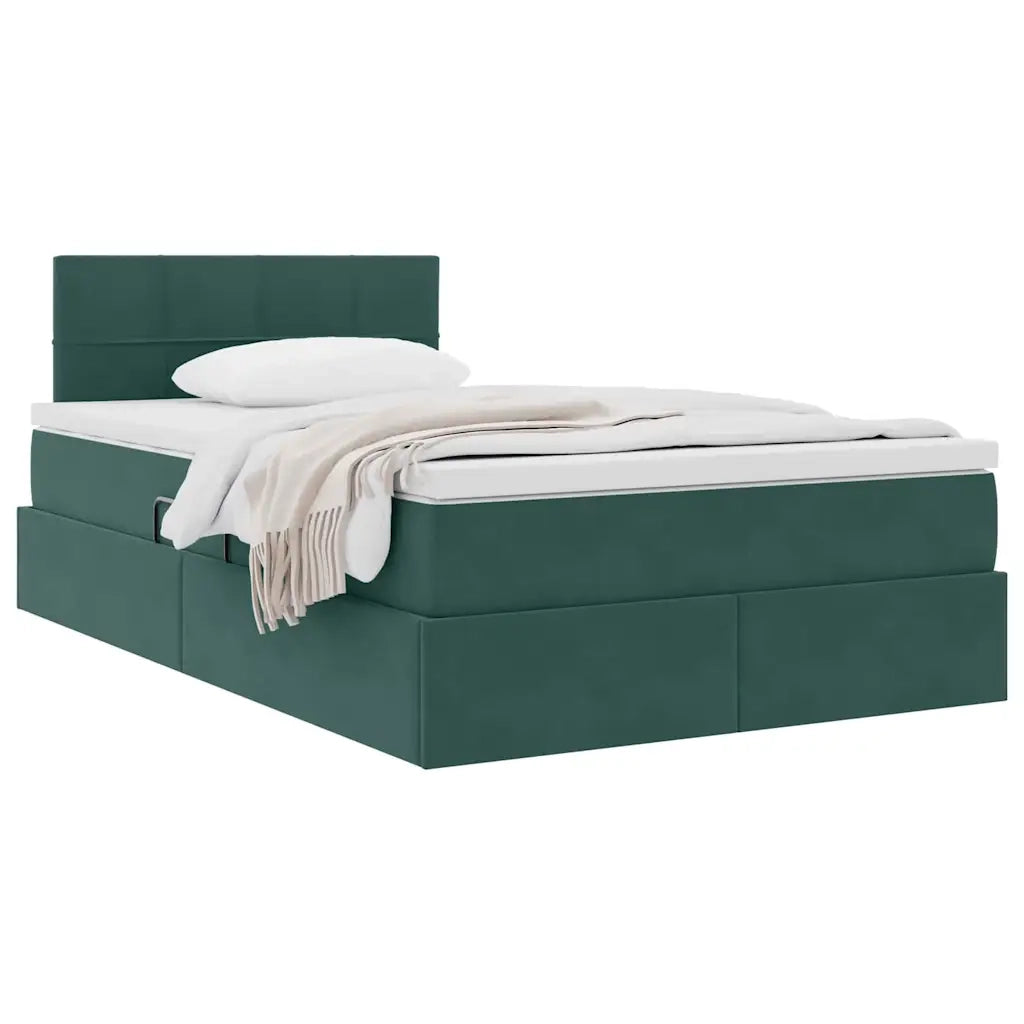 Letto con Contenitore Verde Scuro 120 x 200 cm Velluto 3370752